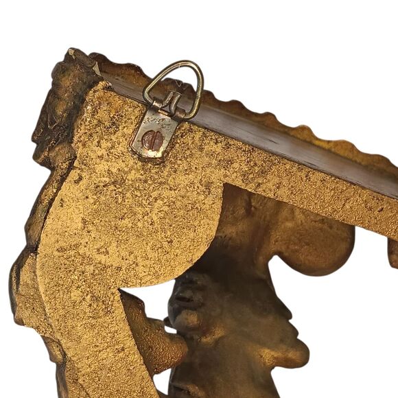 Vintage Wall Shelf Gold Ornate Italian Rococo Hollywood Regency Plastic 9x8x4.5 - Picture 13 of 16